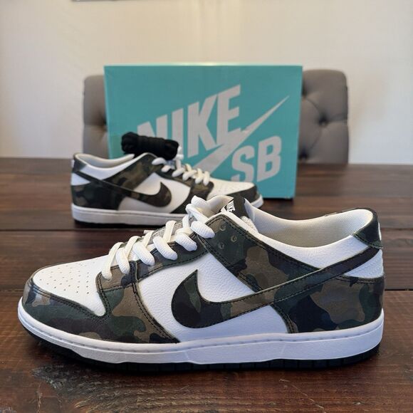 Nike SB Dunk Low Camo Legion Green Shoes - Picture 1 of 13